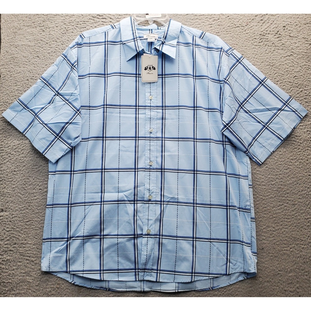 PJ‎ Mark Casual Shirt Mens 2XL Multi Check Short Sleeve Collared Button Down